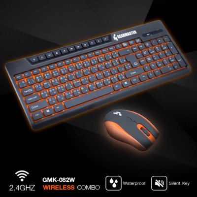 ดูภาพ Gearmaster คีย์บอร์ด + เมาส์ไร้สาย GMK - 082W เพิ่มเติม Gearmaster คีย์บอร์ด + เมาส์ไร้สาย GMK - 082W