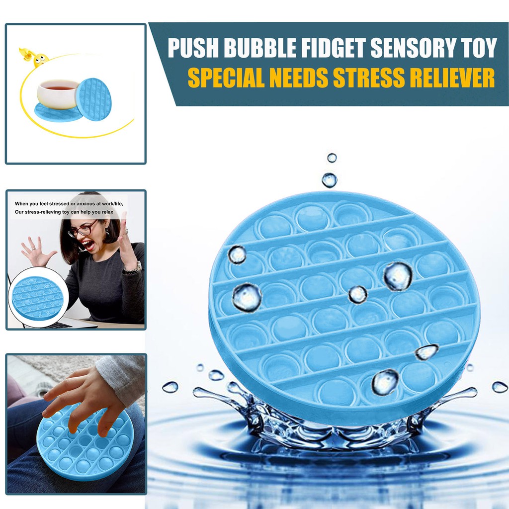 Push Bubble Fidget Sensory ของเล่นที่หมกหมุ่นความต้องการพิเศษความเครียด Reliever Aleasoon