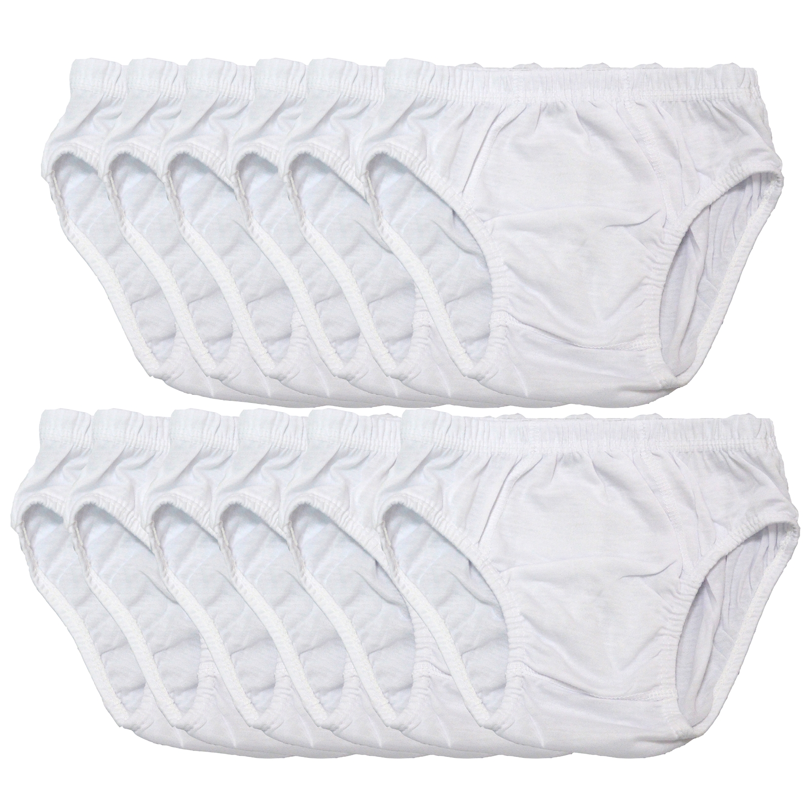 YANO กางเกงในเด็ก กางเกงในเด็กชาย กางเกงในหัดเดิน สีขาว แพ็ค 12 - Children Underwear, White, Pack of 12