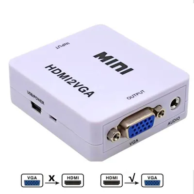 Mini ตัวแปลง HDMI to VGA with Audio Line Out Converter