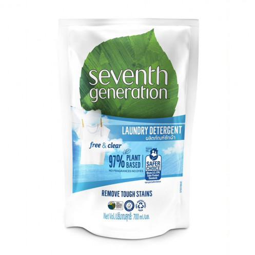 SEVENTH GENERATION LAUNDRY DETERGENT FREE & CLEAR 700 ML. เซเว่นท์ เจนเนอเรชั่น ผลิตภัณฑ์ซักผ้า ชนิดน้ำ สูตรฟรีแอนด์เคลียร์ 700 มล.