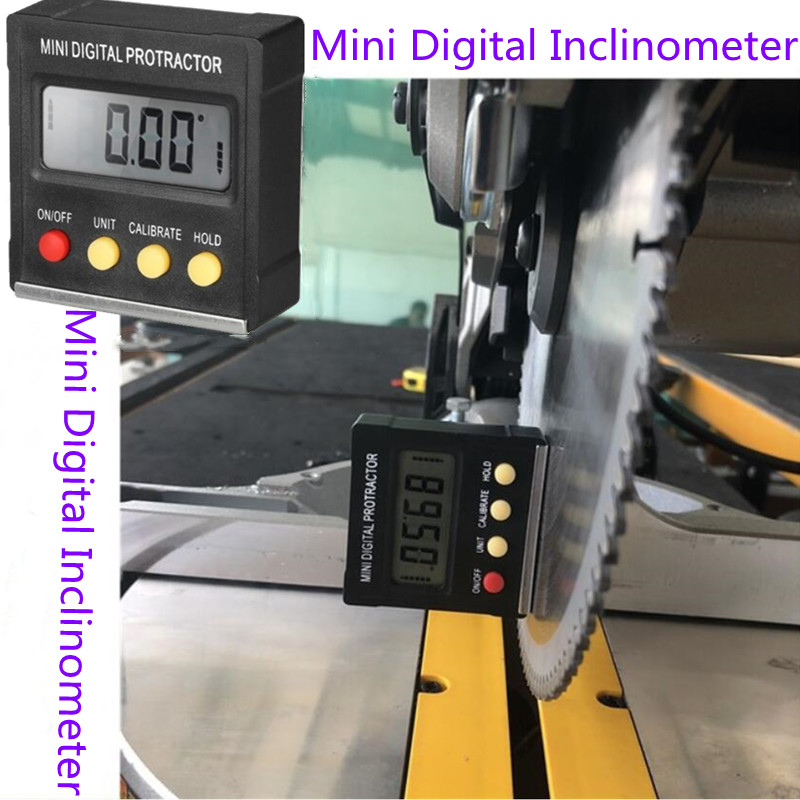 มัลติฟังก์ชั่มินิดิจิตอล Inclinometer ระดับไม้โปรแทรกเตอร์อิเล็กทรอนิกส์ไม้บรรทัดมุมการวัดแม่เหล็กมาตรวัด Finder Angle Meter Digital Protractor Accurate Electronic Level