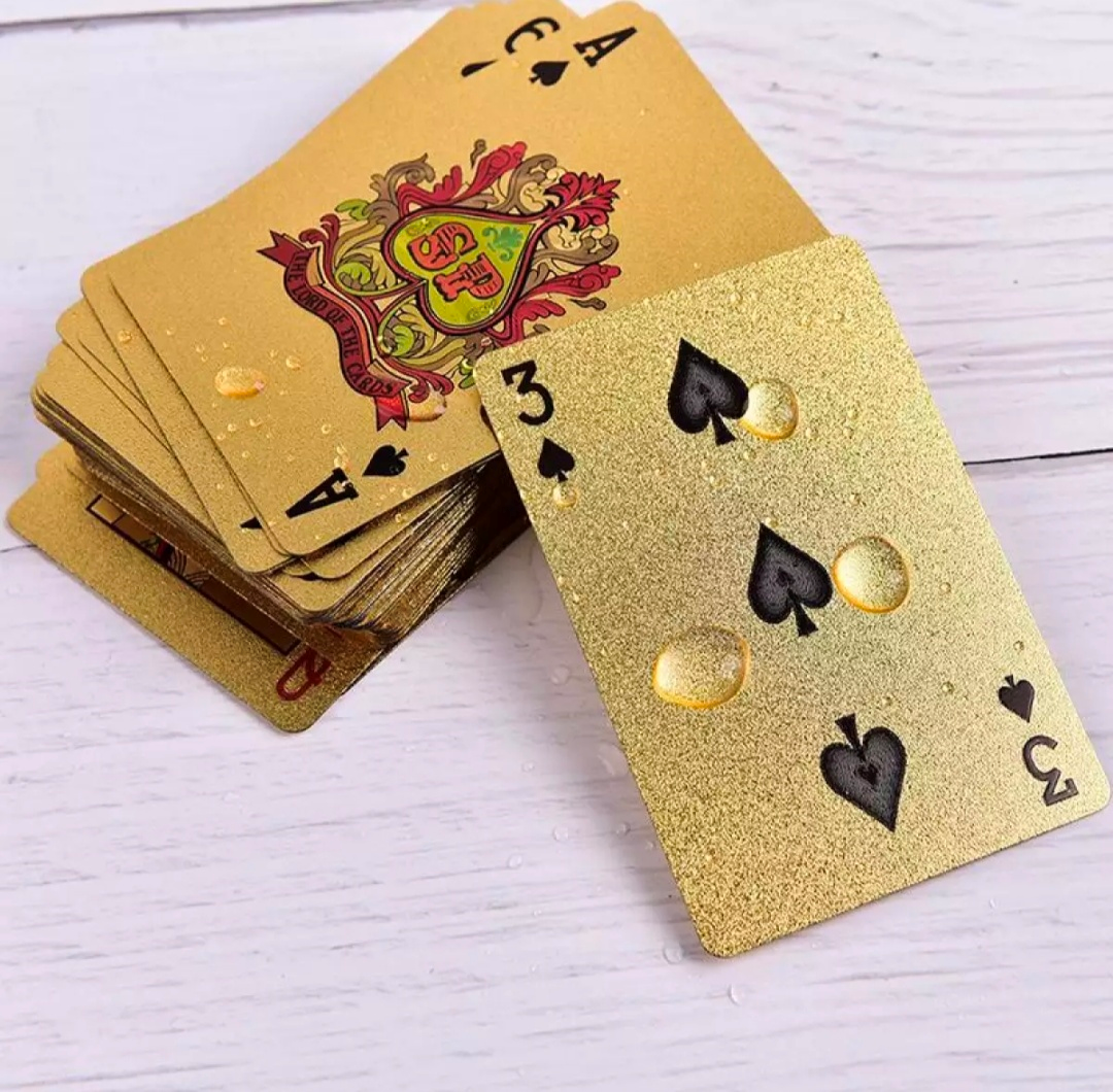 Sissi Waterproof Plastic Playing Cards Collection Gold Diamond Poker Cards