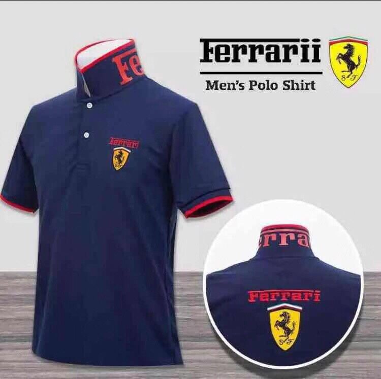 เสื้อโปโล เสื้อคอปก สำหรับผู้ชายงานปัก  ferrarri