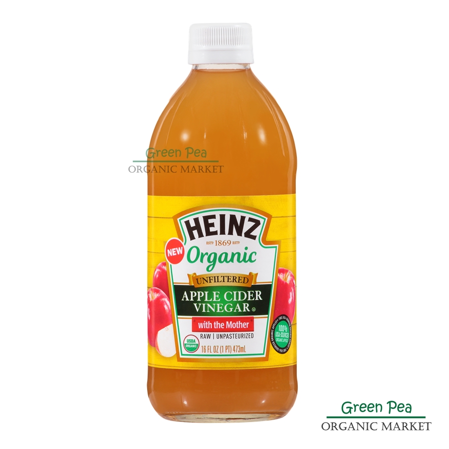 Heinz น้ำส้มสายชูหมักแอปเปิ้ลออร์แกนิค ชนิดไม่ผ่านการกรอง 473ml Apple Cider Vinegar Organic