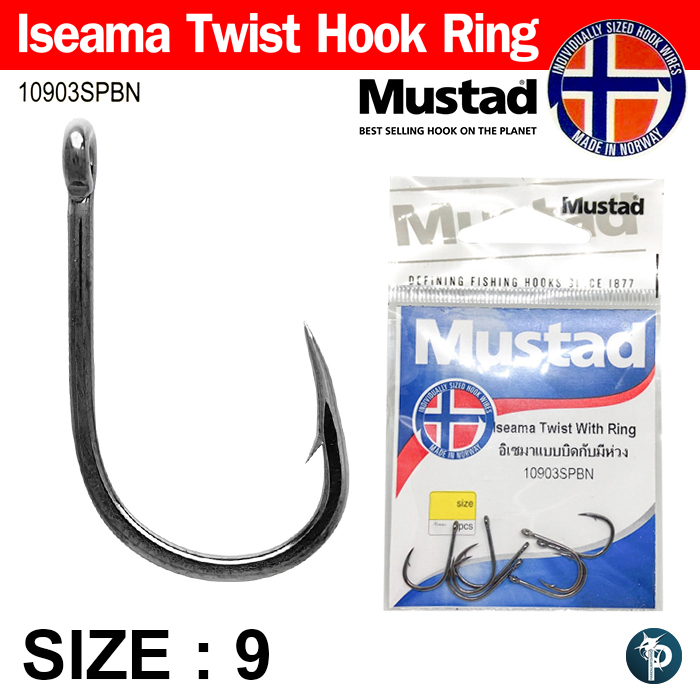 เบ็ดตกปลา Mustad ISEAMA รหัส 10903SPBN TWIST WITH RING HOOK