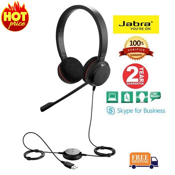 หูฟัง JABRA EVOLVE 20 MS USB DUO STEREO แบบมีสาย (พร้อมส่ง)