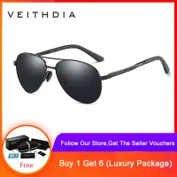 VEITHDIA แบรนด์แว่นตากันแดด Polarized บุรุษ UV400 แว่นตา Sun แว่นตากันแดดชายอุปกรณ์เสริมสำหรับผู้ชายผู้หญิง 1306