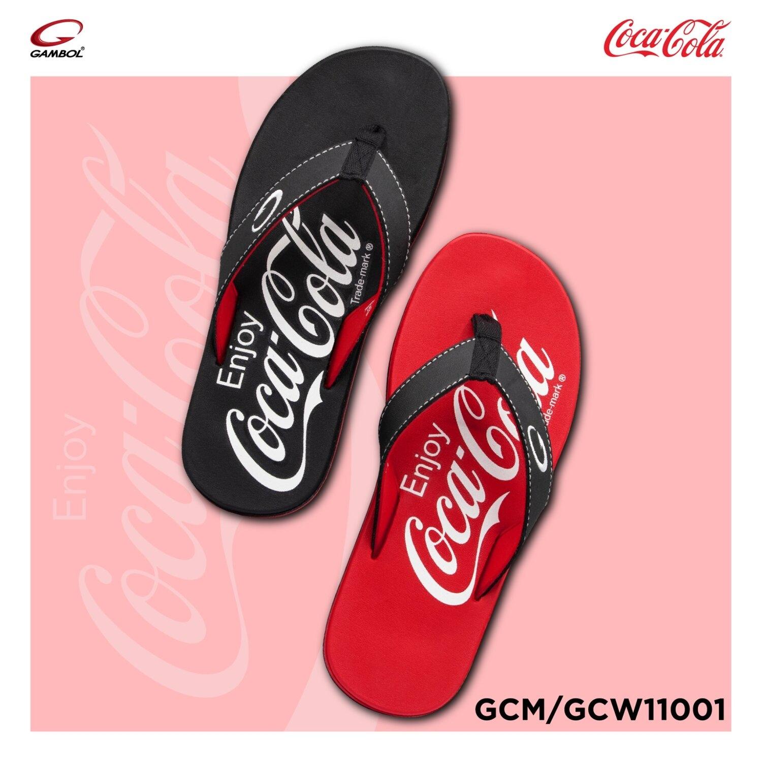 GAMBOL [Coca-Cola Collection - สลับสี (GCM11001) Size 42 ถูกสุดในไทย] ดำ/แดง Coke Flip-Flop 11001/GCW11001 รองเท้าแตะโค้ก #1 Laz ***สงวนสิทธิไม่คืนเงิน All Sales Final limited ไม่ผลิตแล้ว