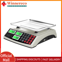 【winnereco】30/40kg/1g Price Computing Scale LCD Digital Display Counting Weight Scale Food Produce Scale for Farmers Market Meat Shop