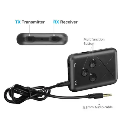 Bluetooth Transmitter Receiver 2-in-1 3.5mm Bluetooth 5.0 Audio Receive Transmitter