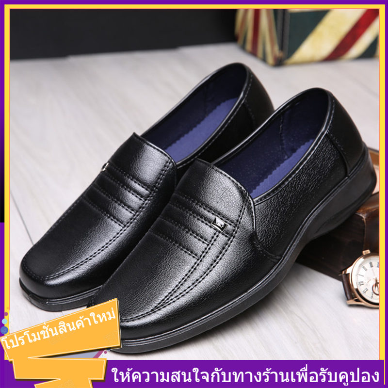 Formal Shoes รองเท้าหนังPUผู้ชายสไตล์เกาหลีใหม่คอลเลคชั่นฤดูใบไม่ผลิรองเท้าผู้ชายเข้าได้หลายชุดรองเท้าสีดำสไตล์เกาหลีแฟชั่นรองเท้าหนังรองเท้าลำลองนักเรียนสีดำล้วนรองเท้าแฟชั่น