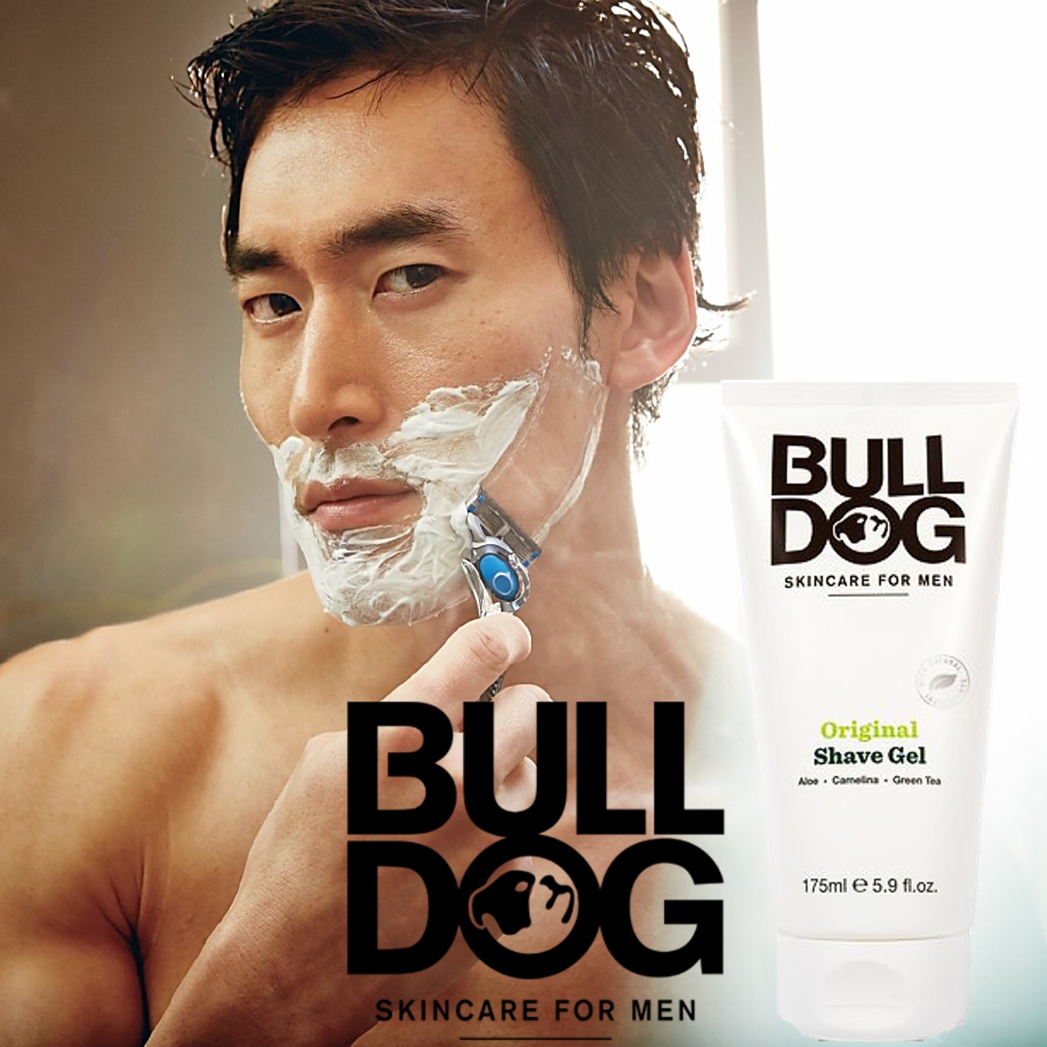 BULLDOG SKINCARE FOR MEN ORIGINAL SHAVE GEL 175ML ผลิตภัณฑ์เจลโกนหนวดสูตรอ่อนโยนพิเศษสำหรับผิวบอบบางแพ้ง่าย ราคา 1,290 บาท*ส่งฟรี