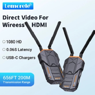 Lemorel R100 HDMI transmitter and receiver Low latency Supports 1080P 60Hz dual video stream WIFI frequency band for movie production and photography ราคา 2,259 บาท*ส่งฟรี