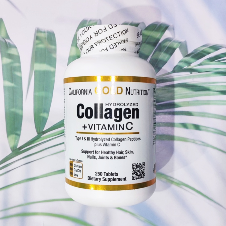ไฮโดรไลซ์คอลลาเจน + วิตามินซี Hydrolyzed Collagen Peptides + Vitamin C, 250 Tablets (California Gold Nutrition) - ยี่ห้อ California Gold Nutrition ราคา 2,168 บาท*ส่งฟรี