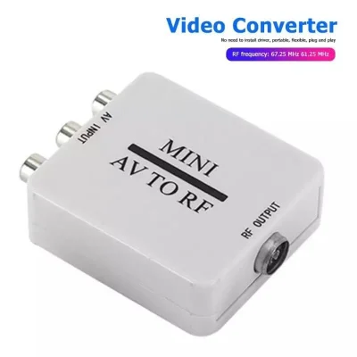 MINI AV To RF Mini RCA CVSB TO RF Video Adapter HD Video Converter กล่อง 67.25/61.25MHz AV TO RF scaler TV
