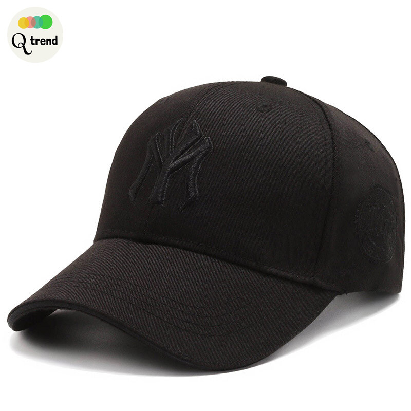 Q Trend 【สินค้าใหม่】Caps หมวกแก๊ป หมวกเเก๊ปชาย ปักลายนวน หมวกทรงสปอร์ต ปักตัวอักษร หมวกกันแดด MY