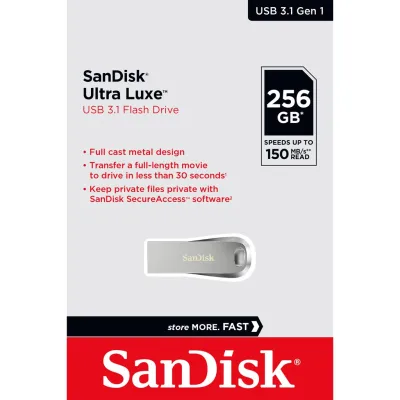 SanDisk Flash Drive ULTRA LUXE 16gb-256gb USB 3.1 Speed 150MB/s (SDCZ74) Memory เมมโมรี่ การ์ด แฟลชไดร์ฟ แฟลตไดซ์ แฟลตได สำหรับ คอมพิวเตอร์ โน๊ตบุ๊ค แซนดิส PC ประกัน Synnex 5ปี