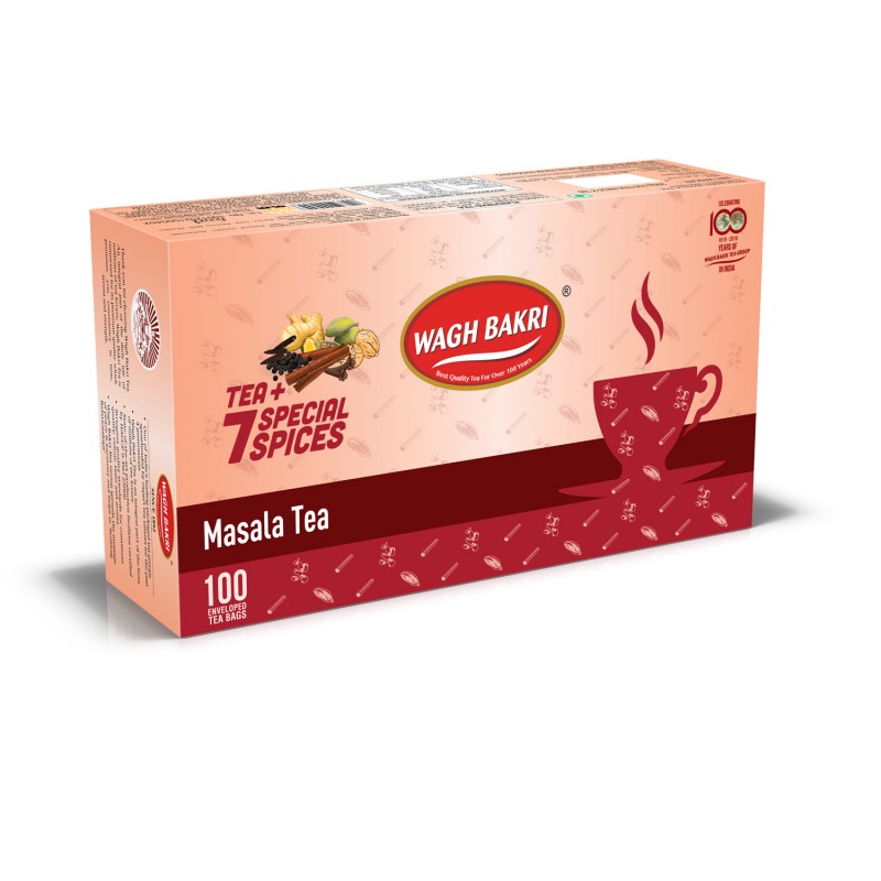 Wagh Bakri Masala Tea (100 enveloped tea bags) 200 grams  มาซาลาชา