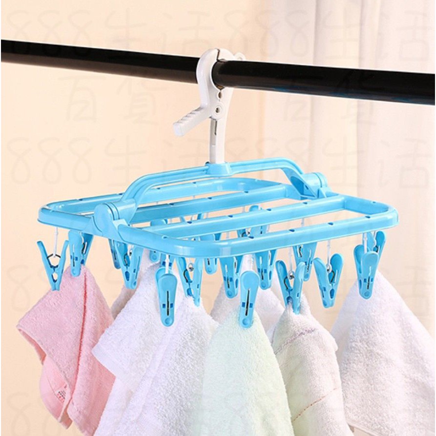 ที่ตากผ้าเหลี่ยม ไม้แขวนเสื้อชั้นใน ถุงเท้า แบบพับได้ KEYWAY รุ่น F-658 ราคา 199 บาท*ส่งฟรี