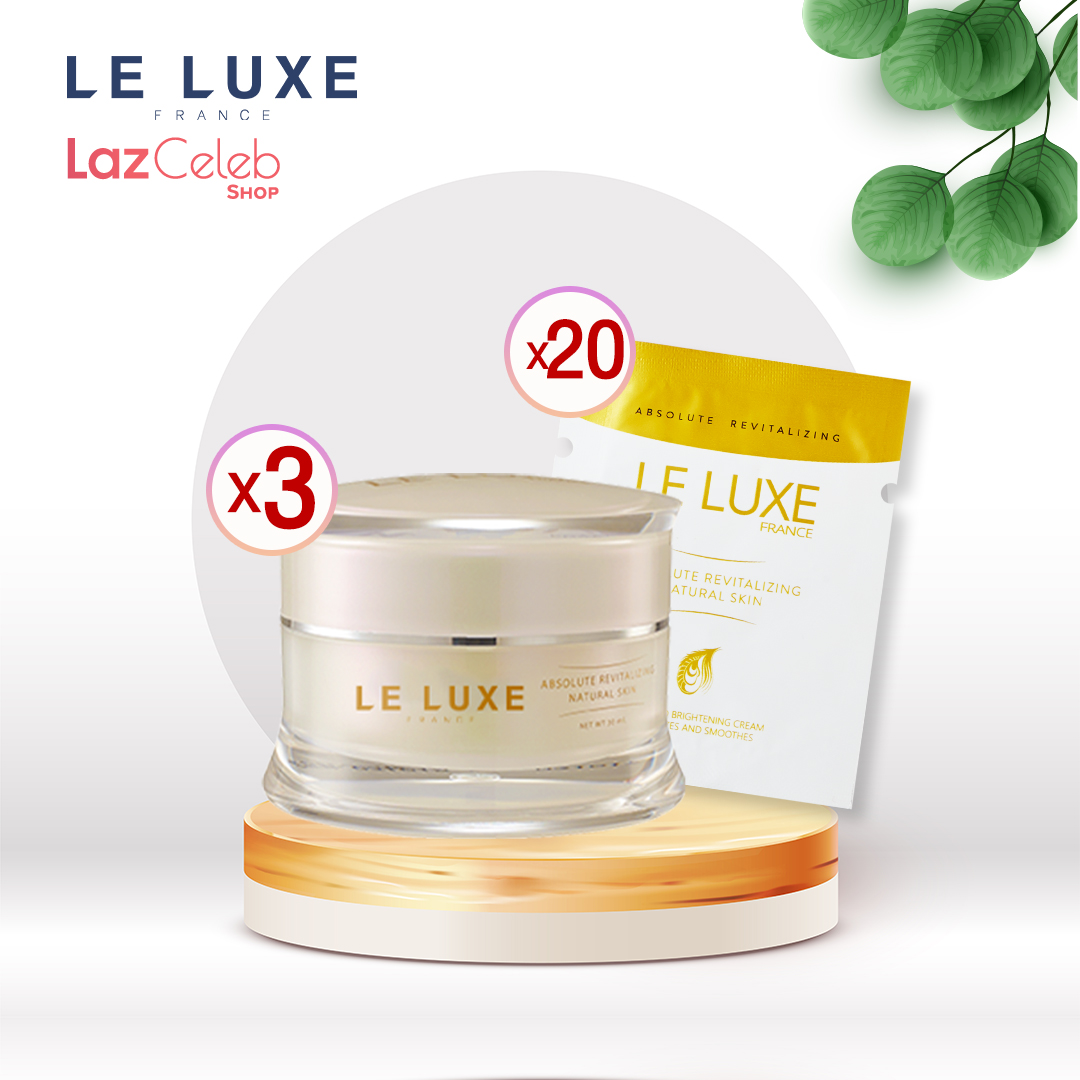 ส่งฟรี!! LELUXEFRANCE - Absolute 30ml x3 กระปุก + แบบซอง 20ซอง : ครีมมาส์ก สูตรเข้มข้น บำรุงผิวหน้า ครีมหน้า ขาว ใส ครีมทาหน้า ฝ้ากระ ต้านอนุมูล ราคา 1,890 บาท*ส่งฟรี