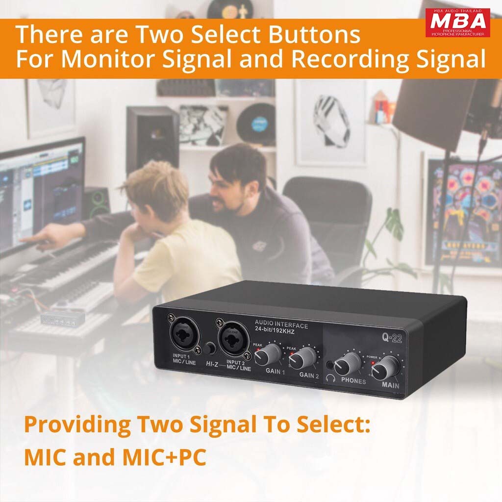 การ์ดเสียง TEYUN รุ่น Q-22 เครื่องเสียงมืออาชีพ Preamplifier ความละเอียดเสียง 24bit การ์ดเสียงสเตอริโอ