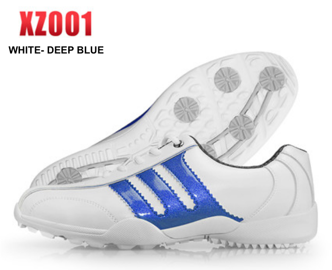 EXCEED รองเท้ากอล์ฟหนัง PGM XZ001 (ขาวแถบน้ำเงิน)