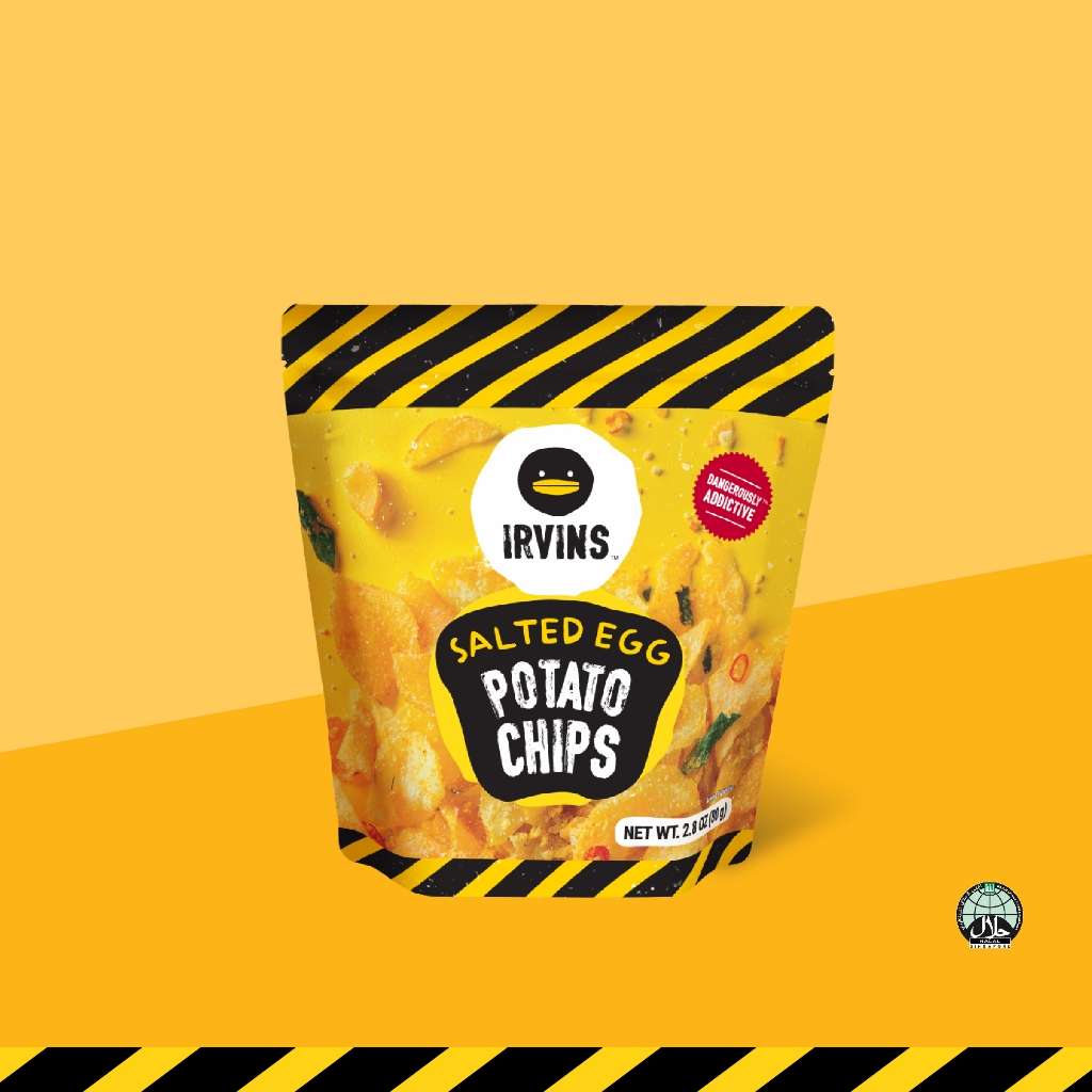IRVINS มันฝรั่งทอดกรอบเคลือบไข่เค็ม (Salted Egg Potato Chips) ขนาด 80 g ราคา 240 บาท*ส่งฟรี