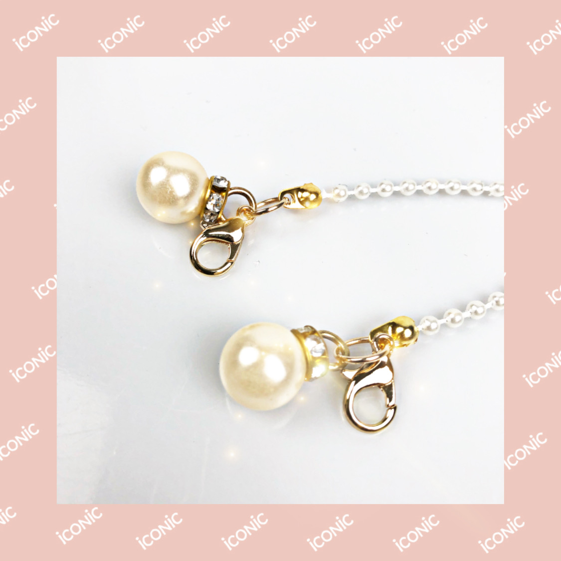 [EXCLUSIVE] iCONiC VENUS PEARLS STRAP สายคล้องหน้ากาก ตกแต่งจี้ไข่มุก และ คริสตัล หรูหรา สายคล้องแมส สายคล้องหน้ากากอนามัย หน้ากากอนามัย หน้ากากผ้า