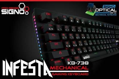 ดูภาพ SIGNO Mini RGB Mechanical Gaming Keyboard รุ่น INFESTA KB-738 เพิ่มเติม SIGNO Mini RGB Mechanical Gaming Keyboard รุ่น INFESTA KB-738