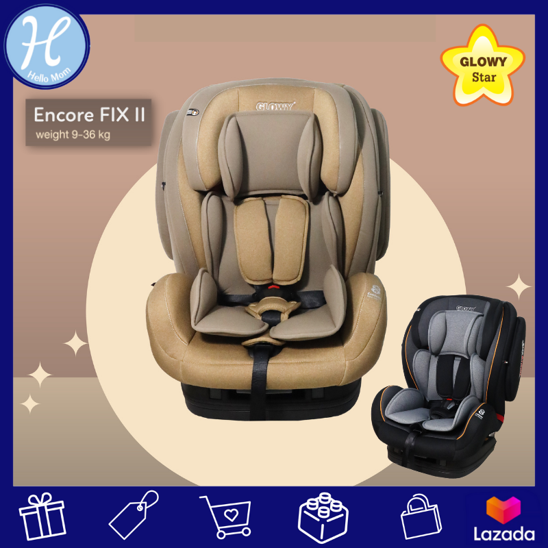 Glowy star (โกลวี่ สตาร์) คาร์ซีท คาร์ซีทเด็ก Encore Fix II Baby Car seal เหมาะสำหรับเด็กที่มีน้ำหนัก (9-36 Kg) ติดตั้งได้ 2 ระบบ ISOFIX กับ สายรัด รับประกัน แบรนด์แท้ศูนย์ไทย Authorize dealer ราคา 5,995 บาท*ส่งฟรี