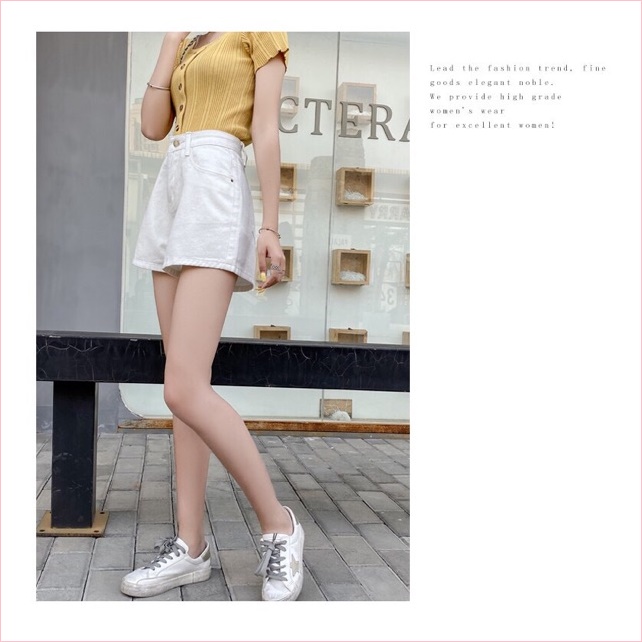 koki2shop -⛳️ราคาพิเศษ⛳️ กางเกงยีนส์ขาสั้นเอวสูงNEWทรงสวยๆสไตล์เกาหลี#2031