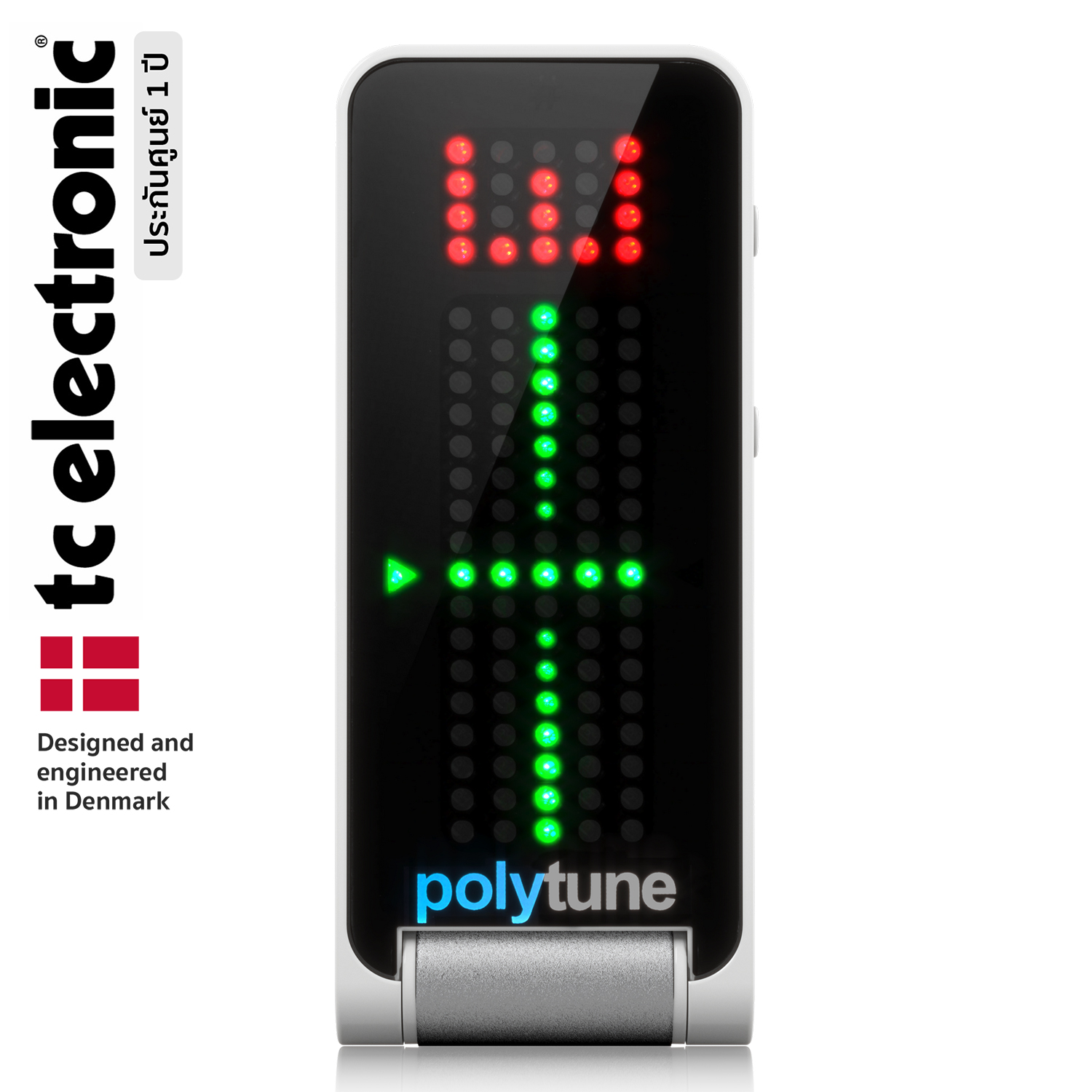 Tc Electronic® PolyTune Clip เครื่องตั้งสายกีตาร์ แบบหนีบ อย่างดี บอดี้สแตนเลส ใช้ได้ทั้งกีตาร์และเบส + แถมฟรีถ่านพร้อมใช้งาน ** ประกันศูนย์ 1 ปี ** ราคา 3,169 บาท*ส่งฟรี