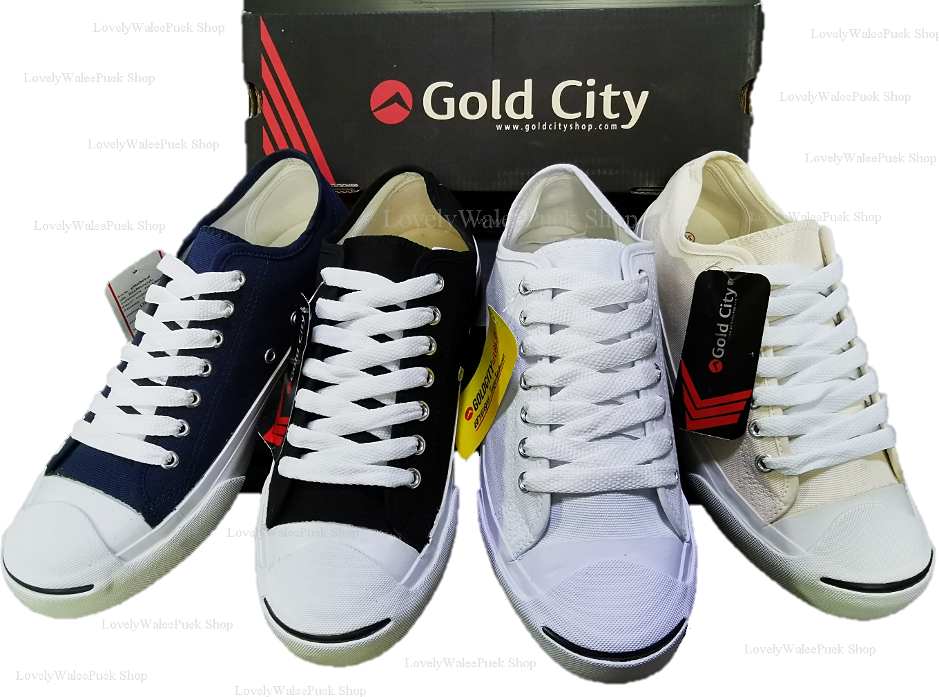 Jack-Gold City-1308 รองเท้าผ้าใบหัวแจ๊คพื้นนุ่มใส่ทน มี 5 สี  Size37-44