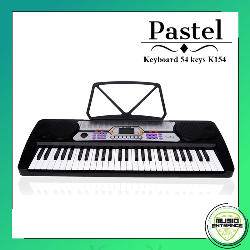 คีย์บอร์ดไฟฟ้า Pastel K154 ( Keyboard 54 Keys ) มาพร้อมหน้าจอแสดงผล LED เสียงเครื่องดนตรีไว้กว่า 100 เสียง คีย์บอร์ด keyboard เปียโน