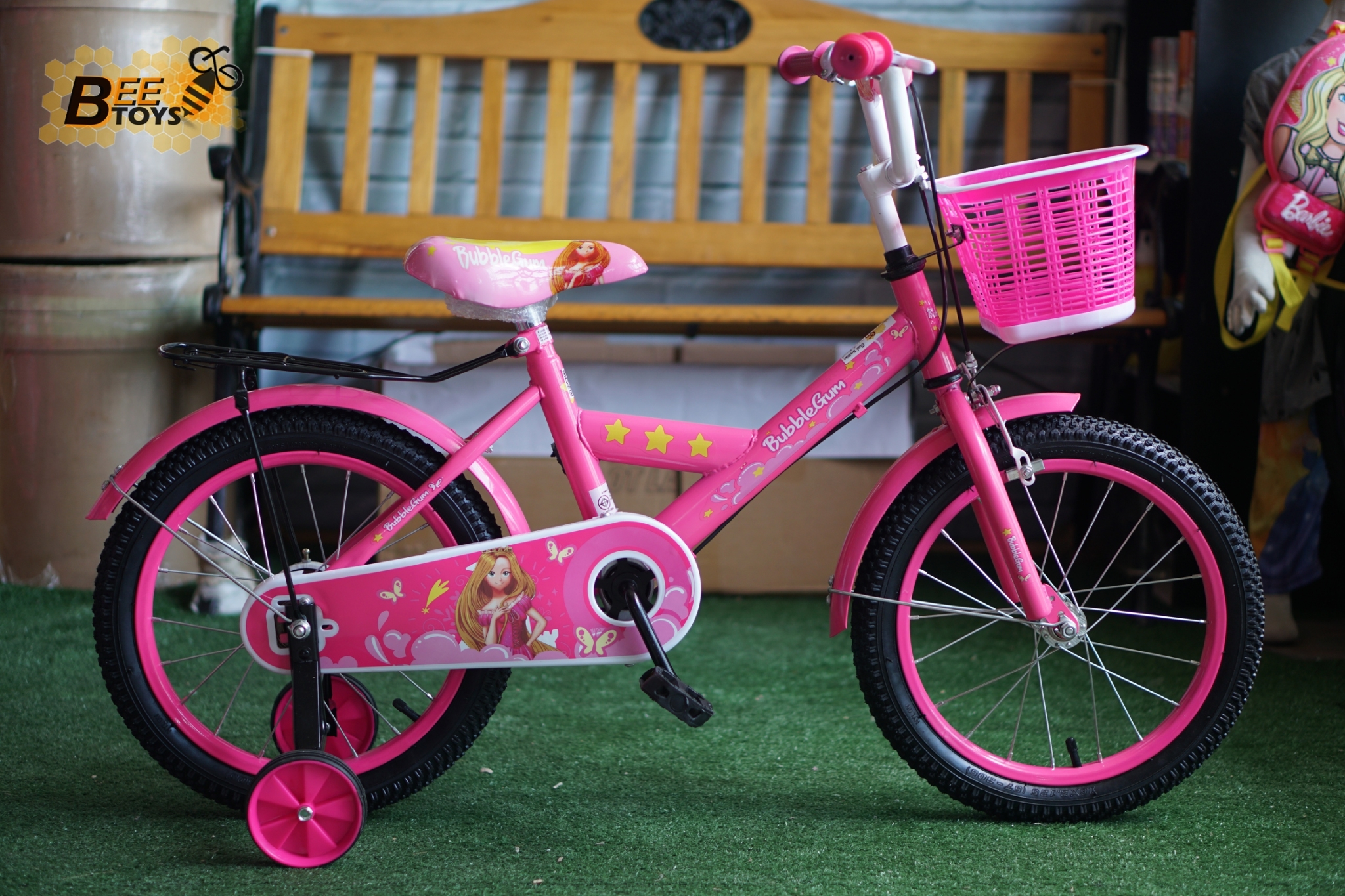จักรยาน 16 นิ้ว Nano รุ่น Bubble Gum ลายเจ้าหญิง น่ารัก สำหรับ เด็ก 4-7 ขวบ คุณภาพดี ราคาถูก beetoy เก็บเงินปลายทางได้
