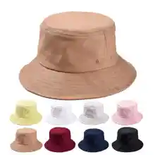 ภาพขนาดย่อของสินค้าHatgogo หมวกปีกรอบทรงสวยผ้าหนา หมวกบักเก็ต B Hat หมวกสีพื้น