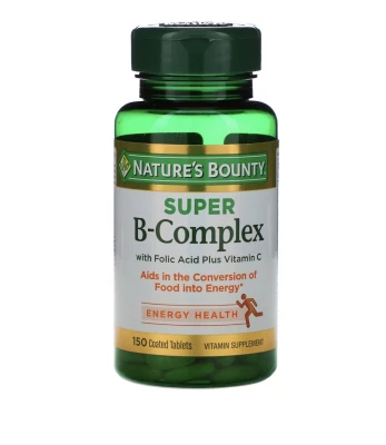 Nature's Bounty, Super B-Complex with Folic Acid Plus Vitamin C, 150 Coated Tablets