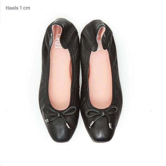 O&B รองเท้าหนังแท้รุ่น Audrey comfy in Daily black (New Edition)