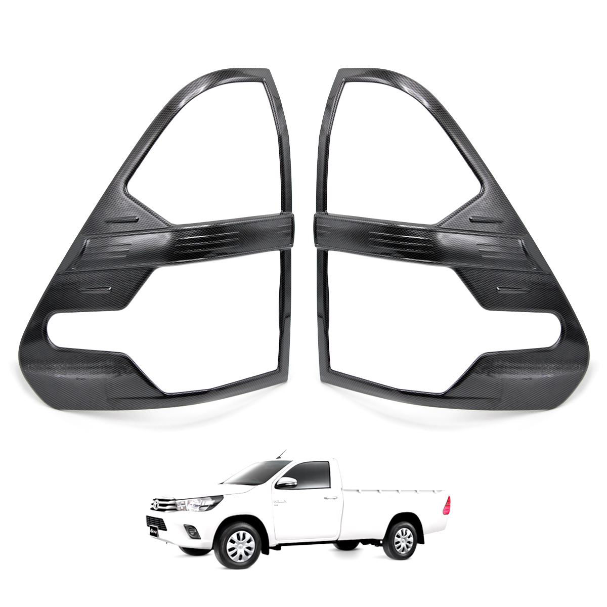ครอบไฟท้าย ซ้าย+ขวา เครฟล่าดำ จำนวน 1คู่ Toyota Hilux Revo โตโยต้า ไฮลัก รีโว่ ปี 2015 2016 2017 2018 2 ประตู 4 ประตู สินค้าราคาถูก คุณภาพดี Kevlar Carbon Tail Lamp Cover