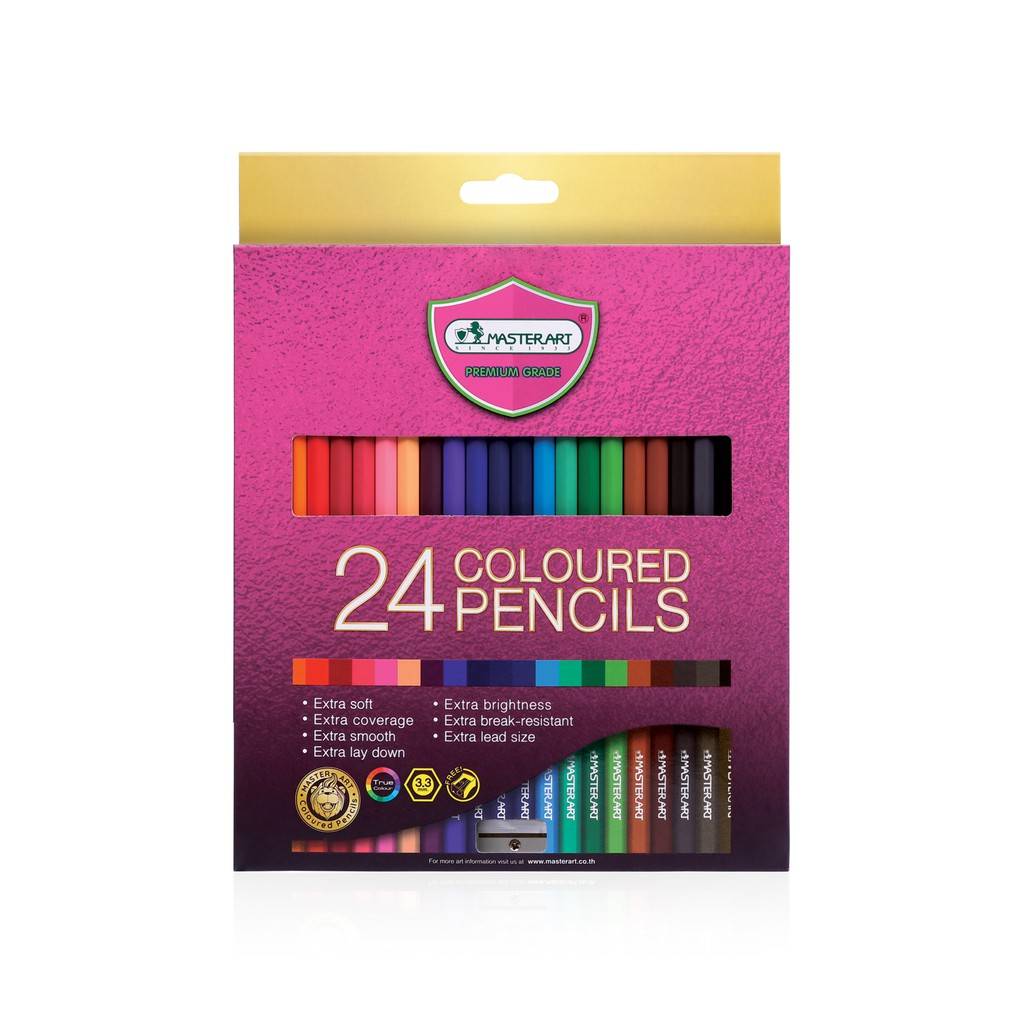 Master Art มาสเตอร์อาร์ต ดินสอสีไม้ Premium Grade หัวเดียว รุ่น 12/24/36/48/60/72 สี