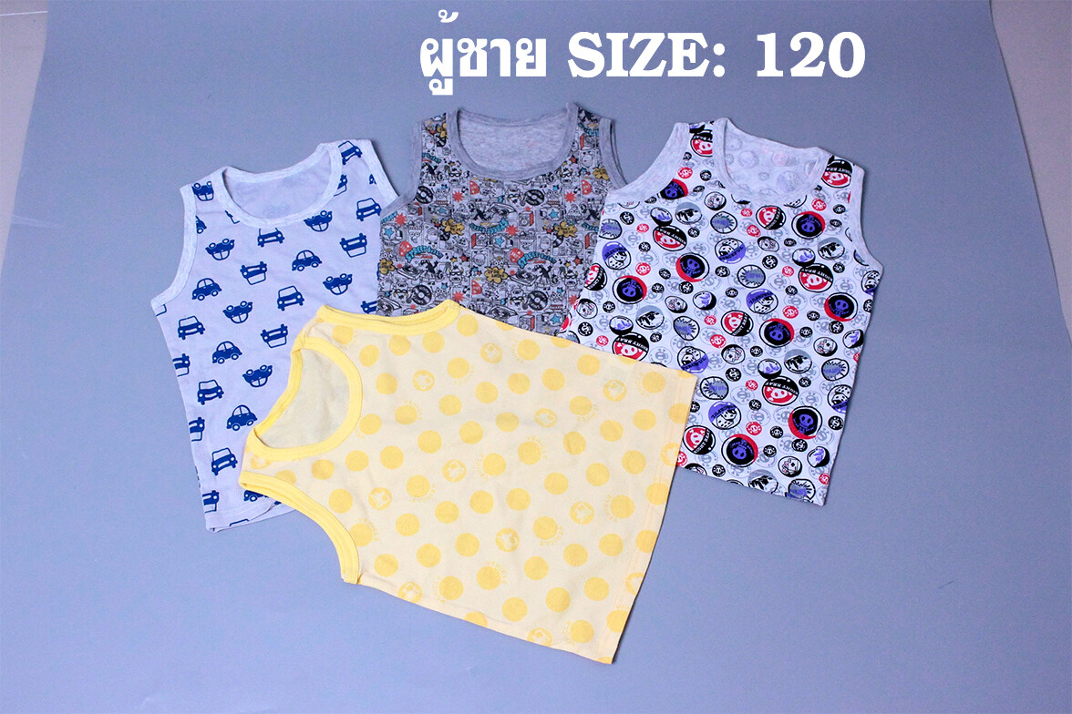 Babyonline(Y263)D5เสื้อกล้ามผ้าฝ้ายลายการ์ตูน