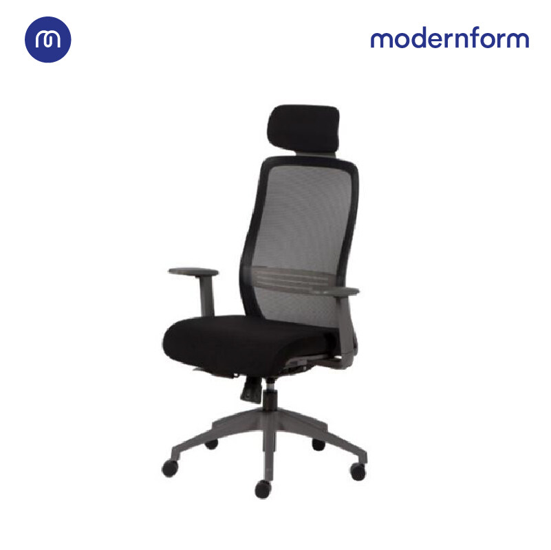 Modernform เก้าอี้สำนักงาน เก้าอี้ทำงาน เก้าอี้ออฟฟิศ รุ่น ERA - L สีดำ พนักพิงกลาง ไนลอนหุ้มตาข่าย ระบบโยกแบบซิงโครไนซ์ สามารถล็อคพนักพิงได้ 4 ตำแหน่ง