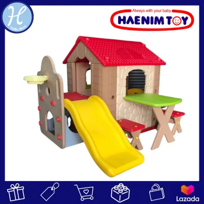 Haenim แบรนด์แท้ นำเข้าจากเกาหลี บ้านเฮนิม บ้านสไลเดอร์ แป้นบาส โต๊ะพร้อมเก้าอี้ 2 ตัว Haenim house บ้านบอล บ้านเด็กเล่น ของเล่น สไลเดอร์เด็ก สำหรับเด็ก 1 ปีขึ้นไป