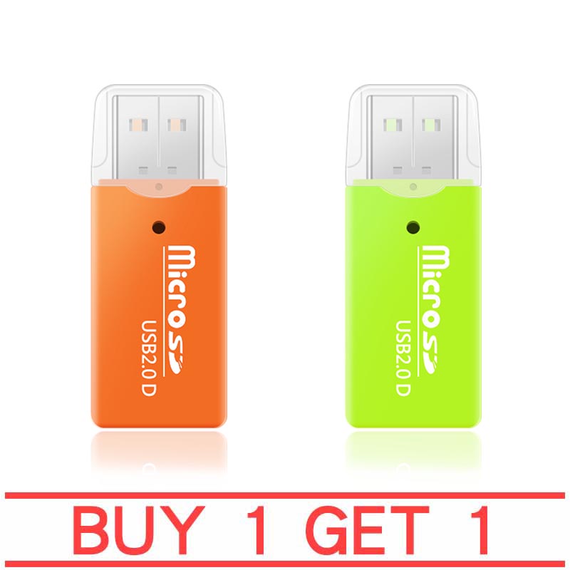 [Buy 1 get 1] 2PCS ตัวอ่าน ไมโคร เอสดี การ์ด แบบ พกพา MicroSD Card Reader USB 2.0 (ราคาไม่รวมเมม) 480 Mbps รองรับ เมม สูงสุด 64GB /Orange