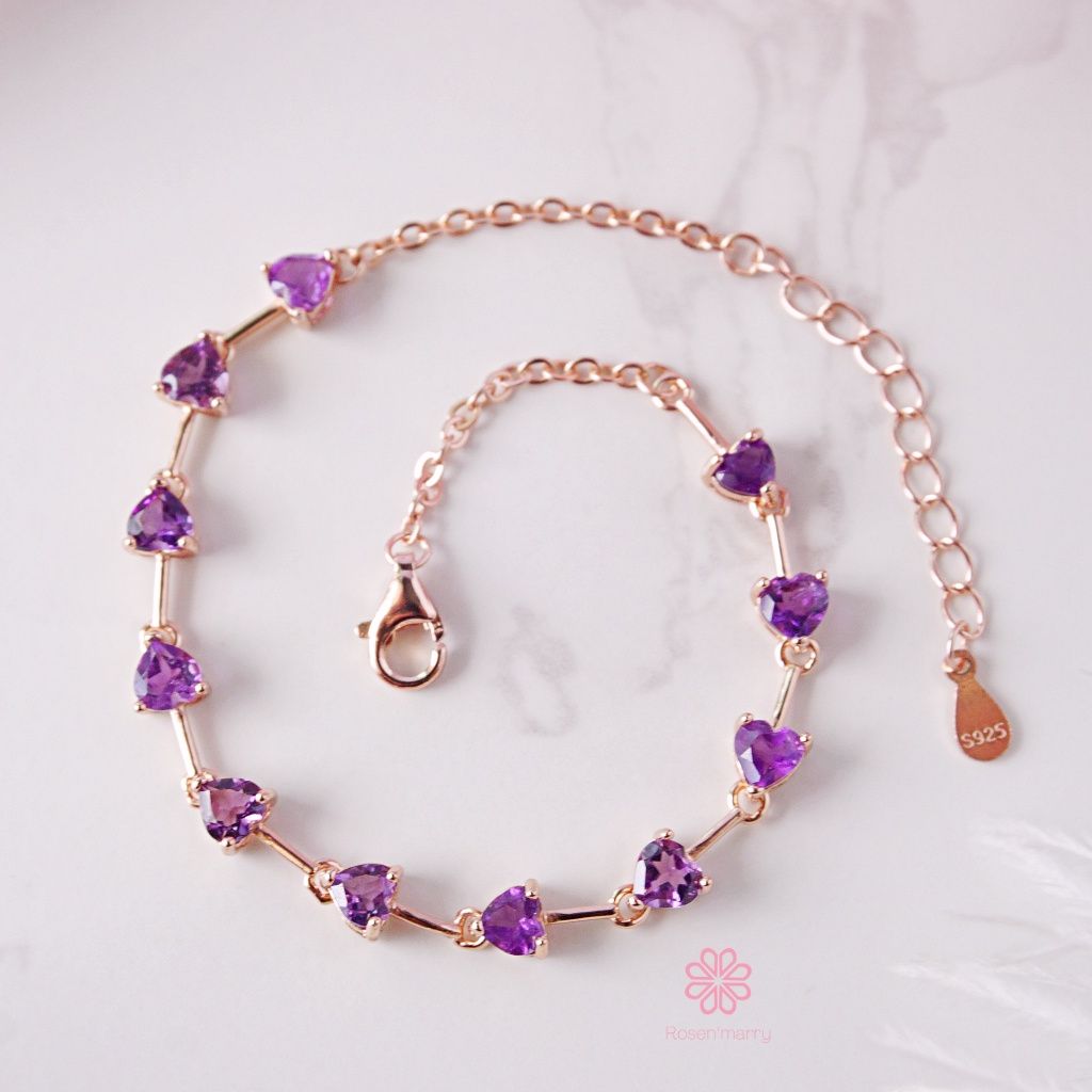 Natural Amethyst Bracelet Sterling Silver 925 , Gift for her , Birthday Gift , Birthstone ราคา 2,550 บาท*ส่งฟรี