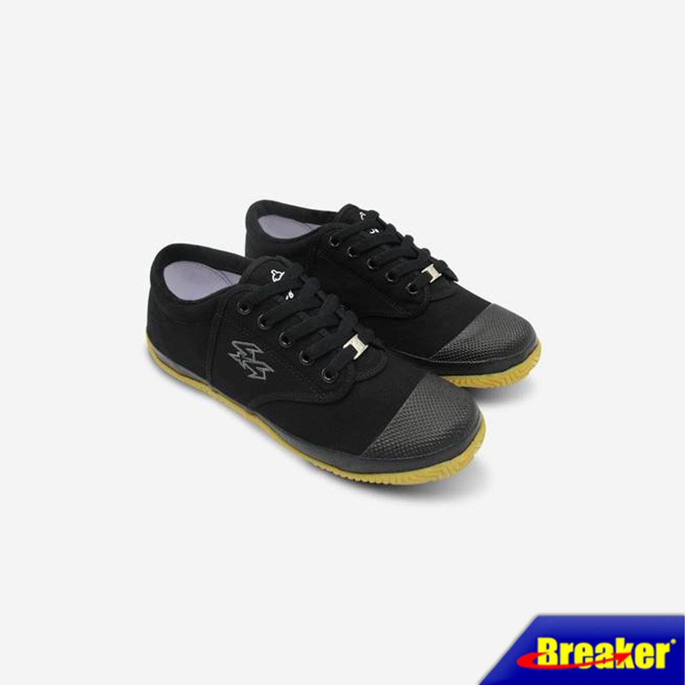 Breaker รองเท้าผู้ชาย รองเท้าผ้าใบนักเรียนเบรกเกอร์  Breaker BK4P สีดำ เท่สั่งได้ดั่งใจ ใส่สบายเท้า
