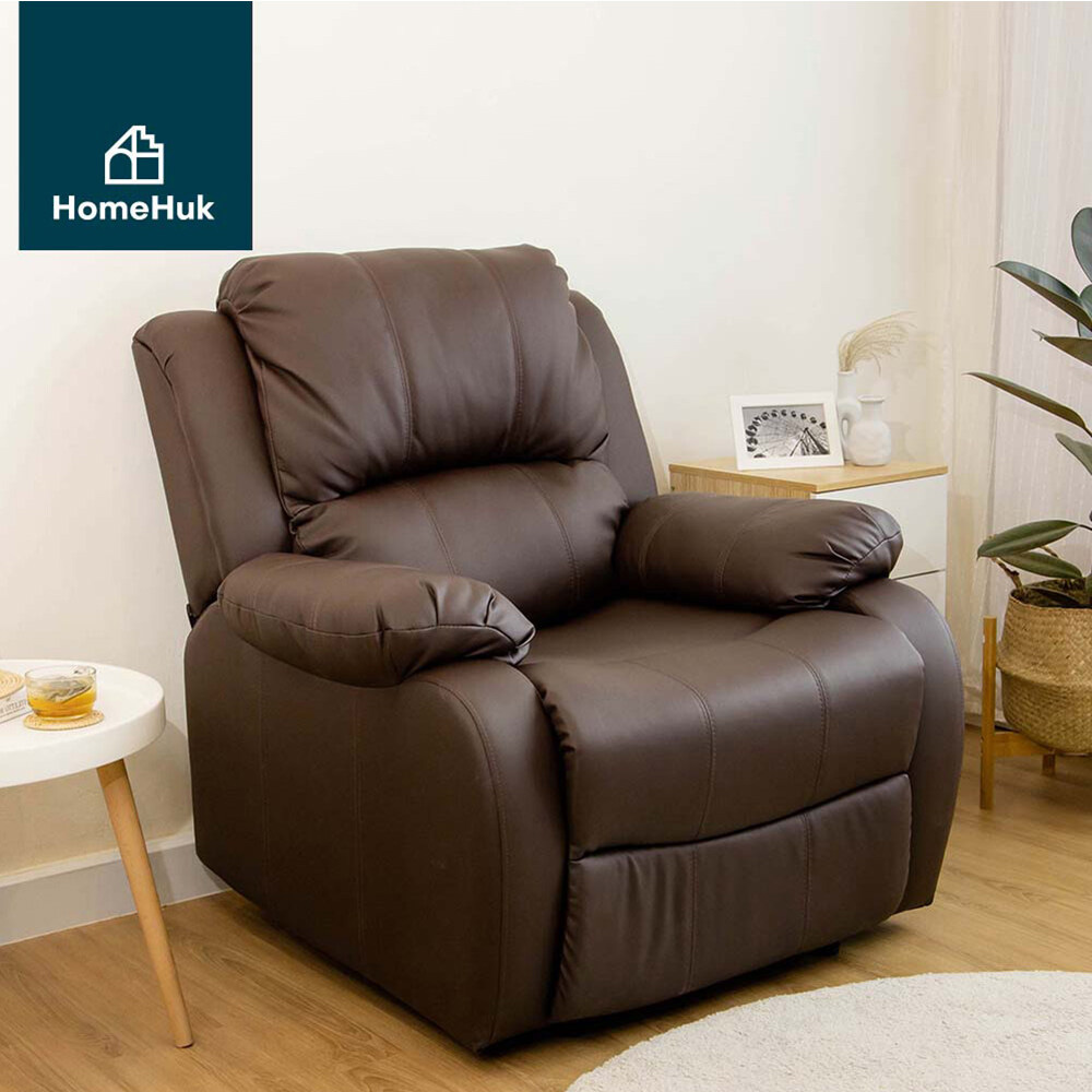 HomeHuk เก้าอี้พักผ่อน รุ่น Virtus เบาะหนัง เอน 170 องศา ที่วางขา เก้าอี้นอนเก้าอี้โซฟา โซฟามินิมอล เก้าอี้นอนพับได้ เก้าอี้เอนหลัง โซฟาหนัง โซฟาเดี่ยว เก้าอี้เอนนอน เก้าอี้เอน โซฟาปรับนอน โซฟาปรับนอนได้ Manual Recliner ราคา 5,690 บาท*ส่งฟรี