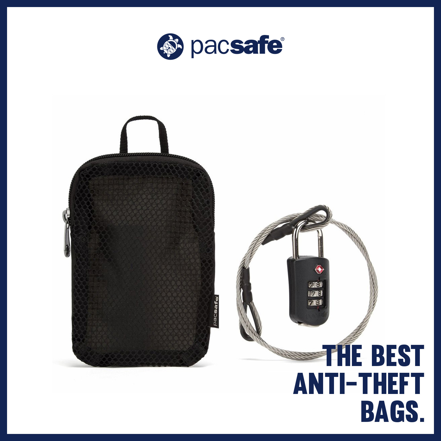 Pacsafe PROSAFE 1000 COMBINATION LOCK WITH STEEL CABLE ANTI-THEFT  กุญแจล็อคกระเป๋า กันขโมย