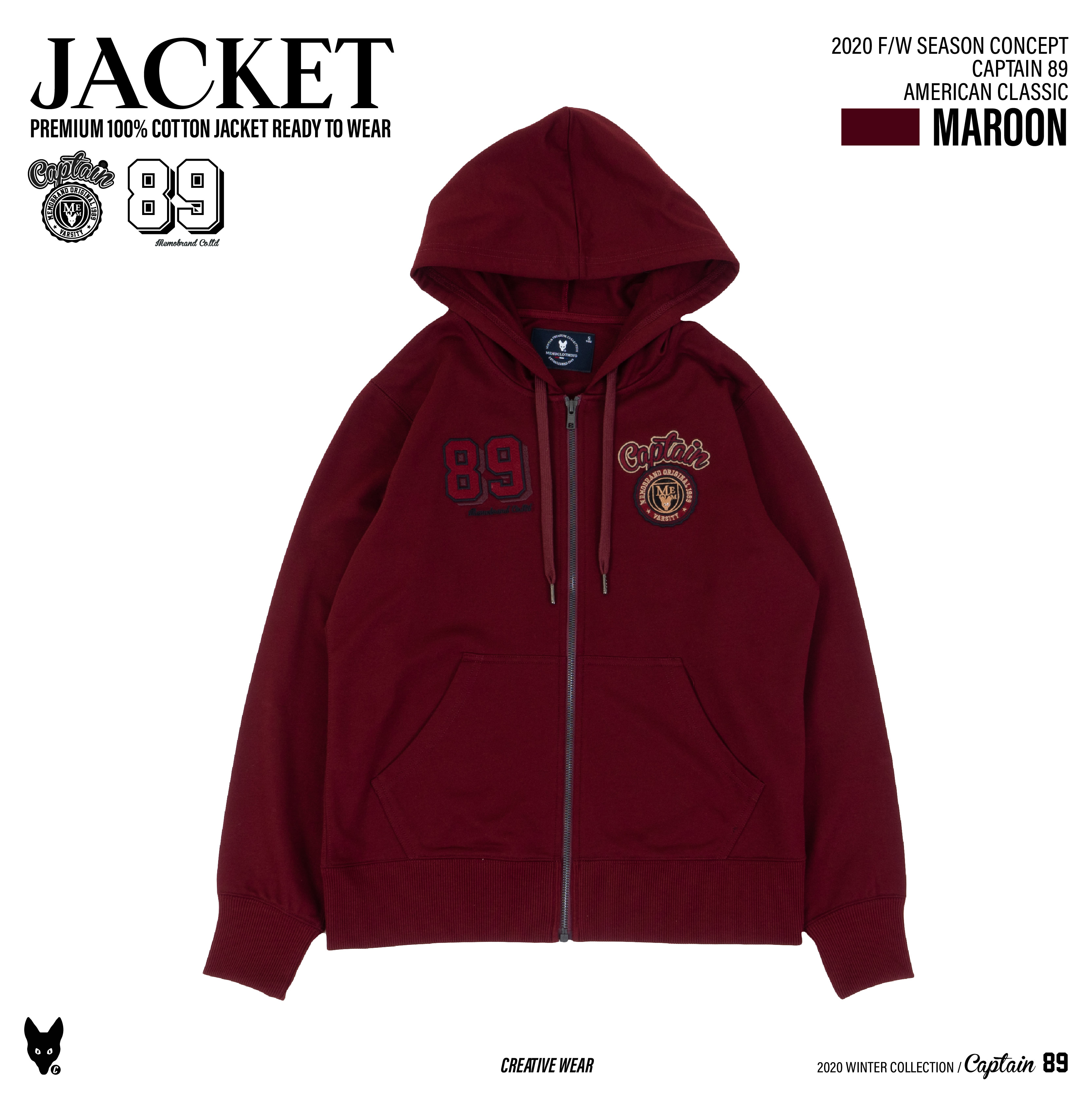 Jacket Hood แบรนด์ Memo รุ่น Captain 89 สินค้าลิขสิทธิ์แท้